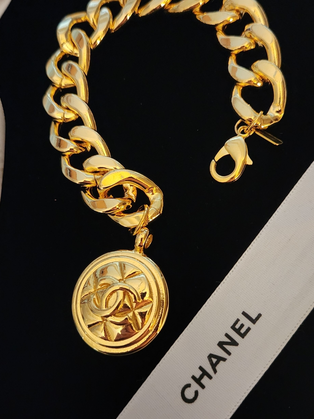 Statement Vintage Chanel pendant Bracelet.
